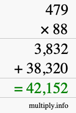 How to calculate 479 times 88 using long multiplication