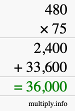 How to calculate 480 times 75 using long multiplication How to calculate 480 times 75 using long multiplication