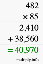 How to calculate 482 times 85 using long multiplication How to calculate 482 times 85 using long multiplication