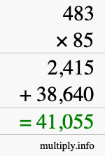How to calculate 483 times 85 using long multiplication How to calculate 483 times 85 using long multiplication