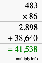 How to calculate 483 times 86 using long multiplication How to calculate 483 times 86 using long multiplication
