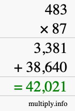How to calculate 483 times 87 using long multiplication