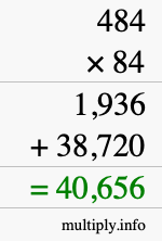 How to calculate 484 times 84 using long multiplication How to calculate 484 times 84 using long multiplication