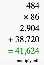 How to calculate 484 times 86 using long multiplication How to calculate 484 times 86 using long multiplication