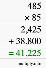 How to calculate 485 times 85 using long multiplication How to calculate 485 times 85 using long multiplication