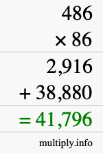 How to calculate 486 times 86 using long multiplication