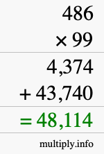 How to calculate 486 times 99 using long multiplication