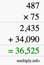 How to calculate 487 times 75 using long multiplication How to calculate 487 times 75 using long multiplication