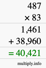 How to calculate 487 times 83 using long multiplication