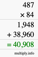 How to calculate 487 times 84 using long multiplication How to calculate 487 times 84 using long multiplication