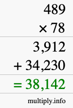 How to calculate 489 times 78 using long multiplication