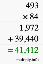 How to calculate 493 times 84 using long multiplication How to calculate 493 times 84 using long multiplication