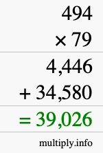 How to calculate 494 times 79 using long multiplication How to calculate 494 times 79 using long multiplication