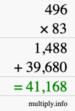 How to calculate 496 times 83 using long multiplication