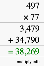 How to calculate 497 times 77 using long multiplication How to calculate 497 times 77 using long multiplication