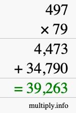 How to calculate 497 times 79 using long multiplication How to calculate 497 times 79 using long multiplication