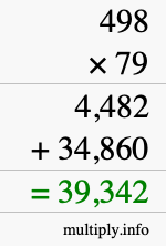 How to calculate 498 times 79 using long multiplication How to calculate 498 times 79 using long multiplication