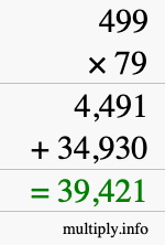 How to calculate 499 times 79 using long multiplication How to calculate 499 times 79 using long multiplication
