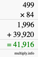 How to calculate 499 times 84 using long multiplication How to calculate 499 times 84 using long multiplication