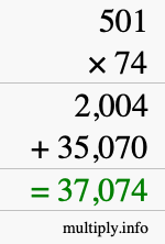 How to calculate 501 times 74 using long multiplication How to calculate 501 times 74 using long multiplication