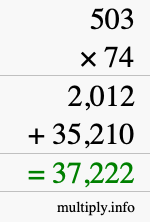 How to calculate 503 times 74 using long multiplication How to calculate 503 times 74 using long multiplication