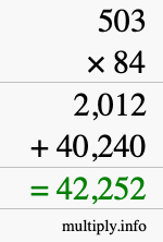 How to calculate 503 times 84 using long multiplication How to calculate 503 times 84 using long multiplication