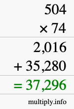 How to calculate 504 times 74 using long multiplication How to calculate 504 times 74 using long multiplication