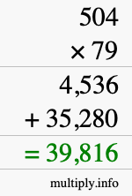 How to calculate 504 times 79 using long multiplication How to calculate 504 times 79 using long multiplication