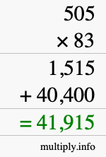 How to calculate 505 times 83 using long multiplication How to calculate 505 times 83 using long multiplication
