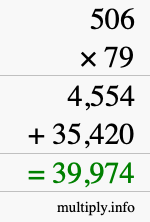 How to calculate 506 times 79 using long multiplication How to calculate 506 times 79 using long multiplication