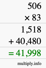 How to calculate 506 times 83 using long multiplication How to calculate 506 times 83 using long multiplication