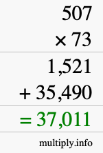 How to calculate 507 times 73 using long multiplication How to calculate 507 times 73 using long multiplication