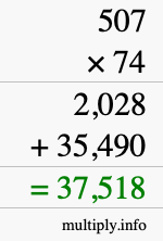 How to calculate 507 times 74 using long multiplication How to calculate 507 times 74 using long multiplication