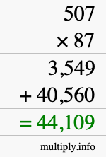 How to calculate 507 times 87 using long multiplication How to calculate 507 times 87 using long multiplication
