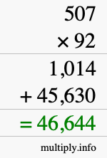 How to calculate 507 times 92 using long multiplication How to calculate 507 times 92 using long multiplication