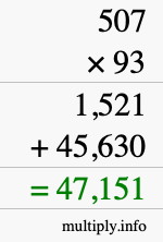 How to calculate 507 times 93 using long multiplication How to calculate 507 times 93 using long multiplication