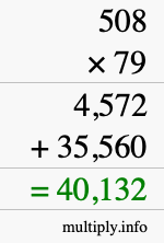 How to calculate 508 times 79 using long multiplication How to calculate 508 times 79 using long multiplication