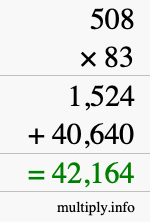 How to calculate 508 times 83 using long multiplication How to calculate 508 times 83 using long multiplication