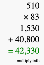 How to calculate 510 times 83 using long multiplication How to calculate 510 times 83 using long multiplication