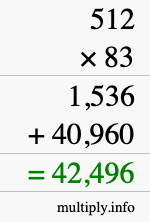How to calculate 512 times 83 using long multiplication How to calculate 512 times 83 using long multiplication