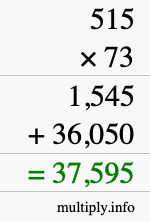 How to calculate 515 times 73 using long multiplication How to calculate 515 times 73 using long multiplication