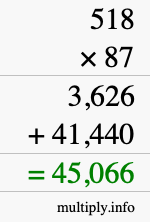 How to calculate 518 times 87 using long multiplication How to calculate 518 times 87 using long multiplication