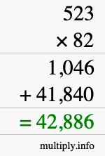How to calculate 523 times 82 using long multiplication How to calculate 523 times 82 using long multiplication