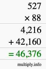 How to calculate 527 times 88 using long multiplication How to calculate 527 times 88 using long multiplication