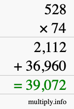 How to calculate 528 times 74 using long multiplication How to calculate 528 times 74 using long multiplication