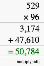 How to calculate 529 times 96 using long multiplication How to calculate 529 times 96 using long multiplication