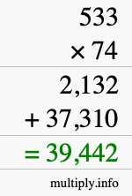 How to calculate 533 times 74 using long multiplication How to calculate 533 times 74 using long multiplication