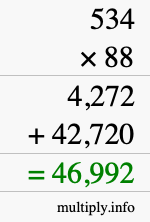 How to calculate 534 times 88 using long multiplication How to calculate 534 times 88 using long multiplication