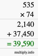 How to calculate 535 times 74 using long multiplication How to calculate 535 times 74 using long multiplication