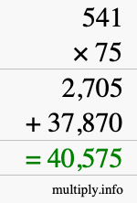 How to calculate 541 times 75 using long multiplication How to calculate 541 times 75 using long multiplication
